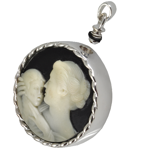 Mother's Embrace Cameo Black Cremation Jewelry-Jewelry-New Memorials-Afterlife Essentials