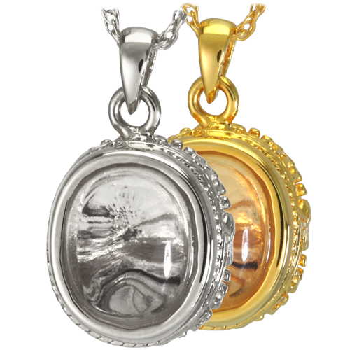 Glass Oval Pet Cremation Jewelry-Jewelry-New Memorials-Afterlife Essentials