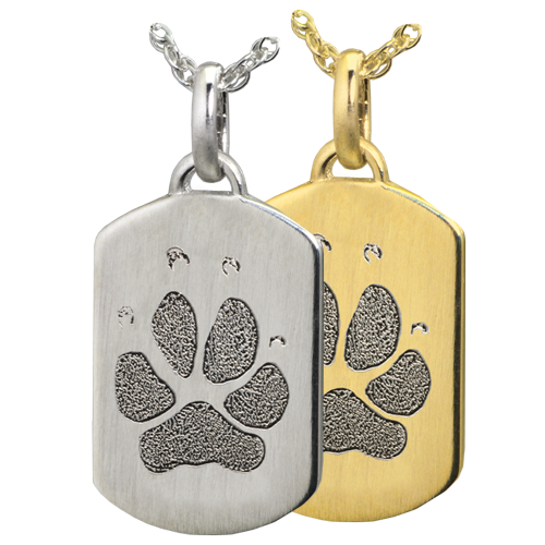 Petite Dog Tag Pawprint Cremation Jewelry-Jewelry-New Memorials-Afterlife Essentials