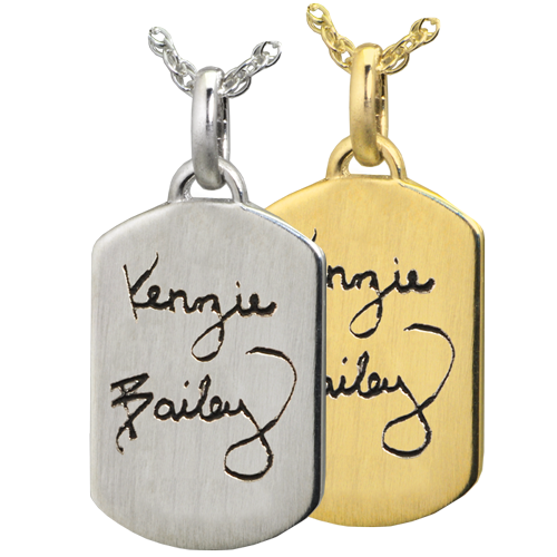 Petite Dog Tag Handwriting Cremation Jewelry-Jewelry-New Memorials-Afterlife Essentials