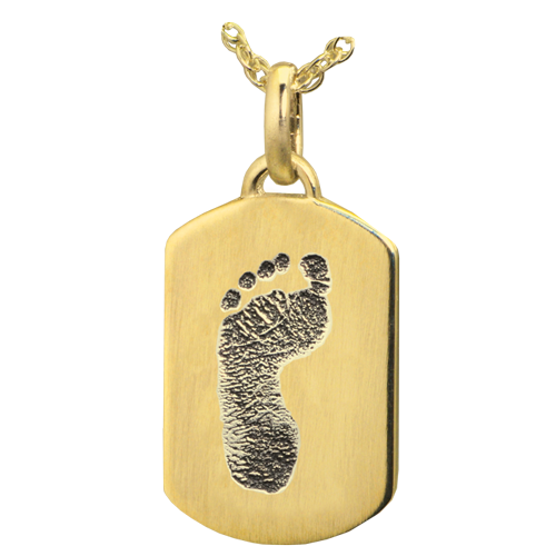 Petite Dog Tag Footprint Cremation Jewelry-Jewelry-New Memorials-Afterlife Essentials