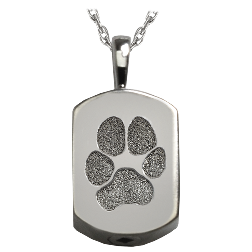 Petite Dog Tag Pawprint Cremation Jewelry-Jewelry-New Memorials-Afterlife Essentials