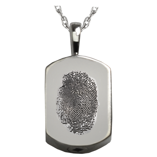 Petite Dog Tag Fingerprint Cremation Jewelry-Jewelry-New Memorials-Afterlife Essentials