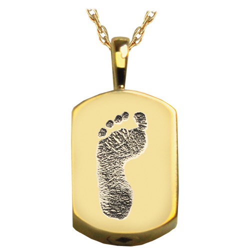 Petite Dog Tag Footprint Cremation Jewelry-Jewelry-New Memorials-Afterlife Essentials