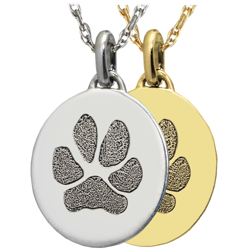 Petite Oval Pawprint Cremation Jewelry-Jewelry-New Memorials-Afterlife Essentials