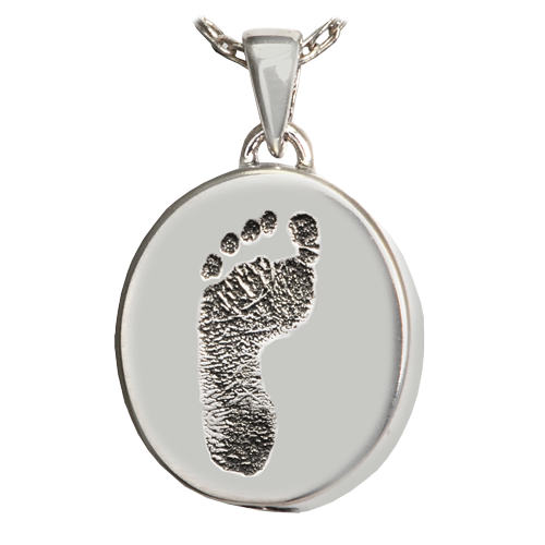 Petite Oval Footprint Cremation Jewelry-Jewelry-New Memorials-Afterlife Essentials