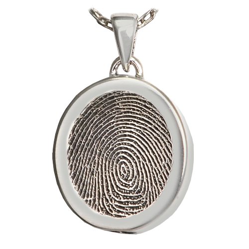 Petite Oval Engraved Fingerprint-Jewelry-New Memorials-Afterlife Essentials