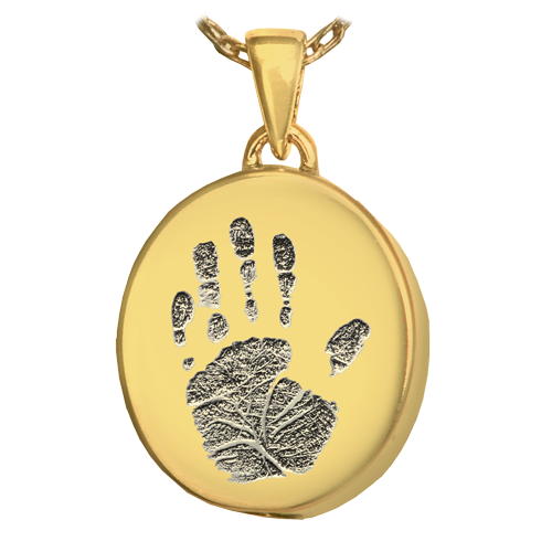 Petite Oval Handprint Cremation Jewelry-Jewelry-New Memorials-Afterlife Essentials