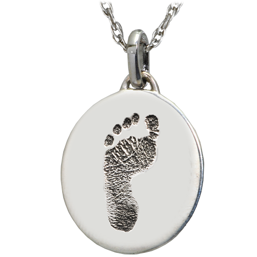 Petite Oval Footprint Cremation Jewelry-Jewelry-New Memorials-Afterlife Essentials