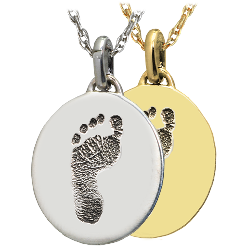 Petite Oval Footprint Cremation Jewelry-Jewelry-New Memorials-Afterlife Essentials