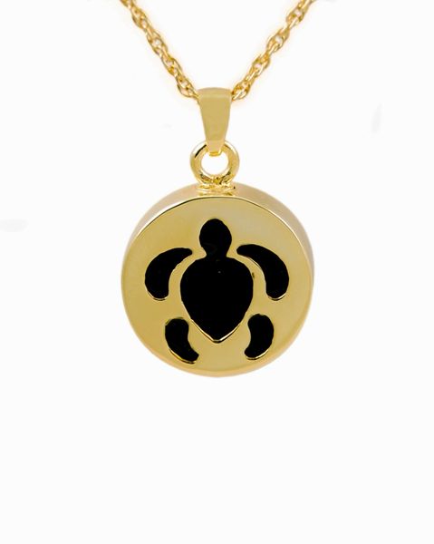 Gold Plated Hawaiian Turtle Cremation Jewelry-Jewelry-Cremation Keepsakes-Afterlife Essentials