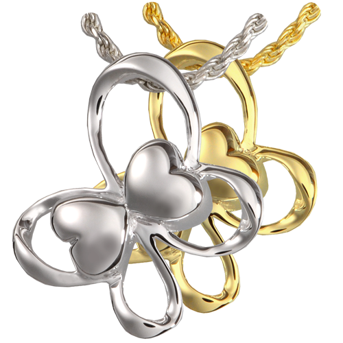 Fluttering Hearts Butterfly Cremation Jewelry-Jewelry-New Memorials-Gold-Plated (14K Over Sterling Silver)-Afterlife Essentials