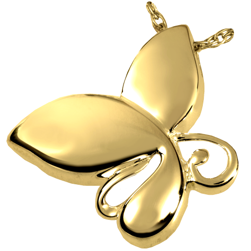 Butterfly Teardrop Pendant Cremation Jewelry-Jewelry-New Memorials-14K Gold Plating (14K over sterling silver)-Afterlife Essentials