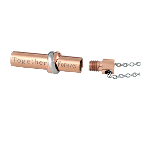 Together Forever Copper Titanium Cylinder Cremation Jewelry-Jewelry-New Memorials-Afterlife Essentials