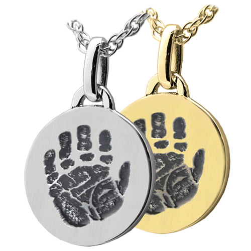 Petite Round Handprint Cremation Jewelry-Jewelry-New Memorials-Afterlife Essentials