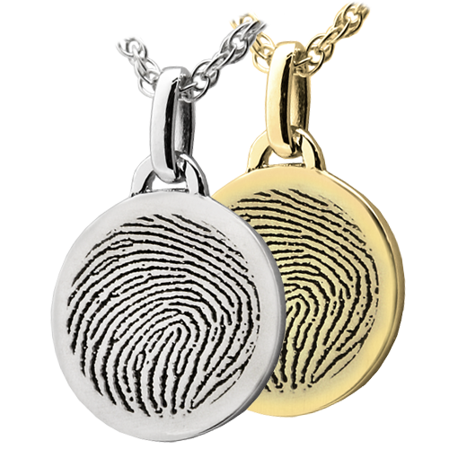 Petite Round Fingerprint Cremation Jewelry-Jewelry-New Memorials-Afterlife Essentials