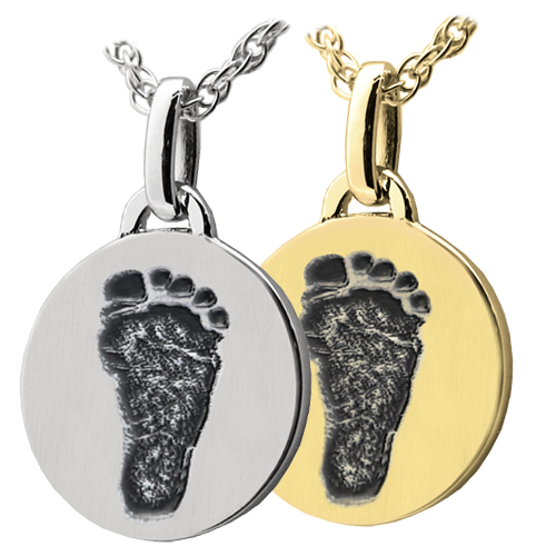 Petite Round Footprint Cremation Jewelry-Jewelry-New Memorials-Afterlife Essentials