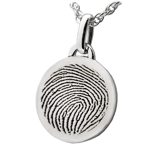 Petite Round Fingerprint Cremation Jewelry-Jewelry-New Memorials-Afterlife Essentials