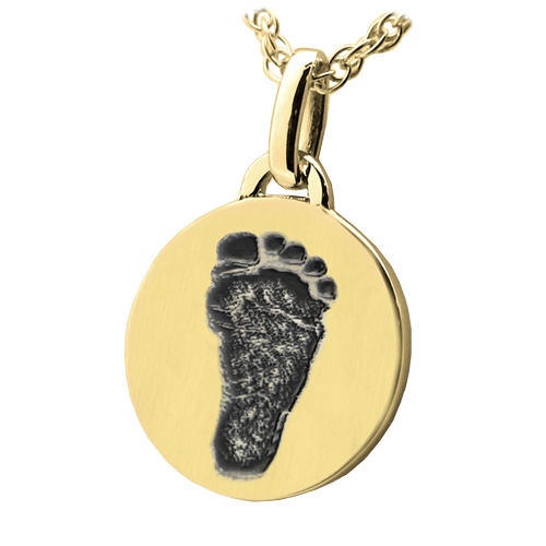 Petite Round Footprint Cremation Jewelry-Jewelry-New Memorials-Afterlife Essentials