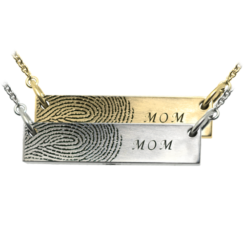 Personalized Bar Pendant Horizontal - 1 Print Cremation Jewelry-Jewelry-New Memorials-Afterlife Essentials