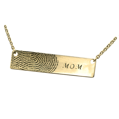 Personalized Bar Pendant Horizontal - 1 Print Cremation Jewelry-Jewelry-New Memorials-Afterlife Essentials