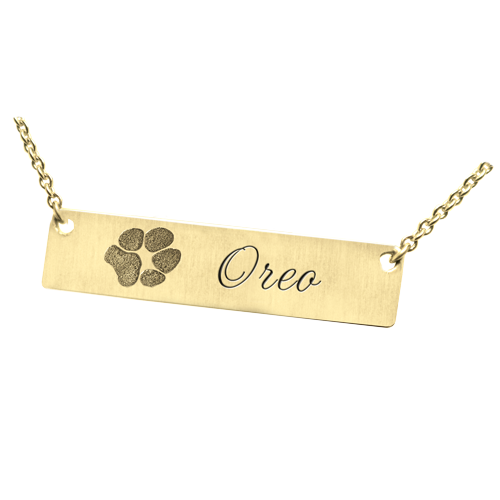 Personalized Bar Pendant Horizontal- Paw Print Cremation Jewelry-Jewelry-New Memorials-Afterlife Essentials