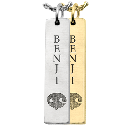 Personalized Bar Pendant Vertical- Nose Print Cremation Jewelry-Jewelry-New Memorials-Afterlife Essentials