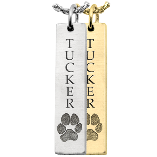 Personalized Bar Pendant Vertical- Paw Print Cremation Jewelry-Jewelry-New Memorials-Afterlife Essentials