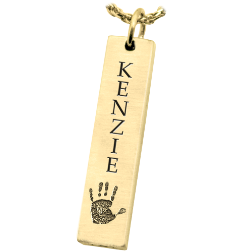 Personalized Bar Pendant Vertical Handprint Cremation Jewelry-Jewelry-New Memorials-Afterlife Essentials