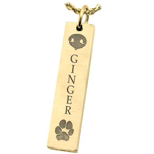 Personalized Bar Pendant Vertical- Nose and Paw Prints Cremation Jewelry-Jewelry-New Memorials-Afterlife Essentials