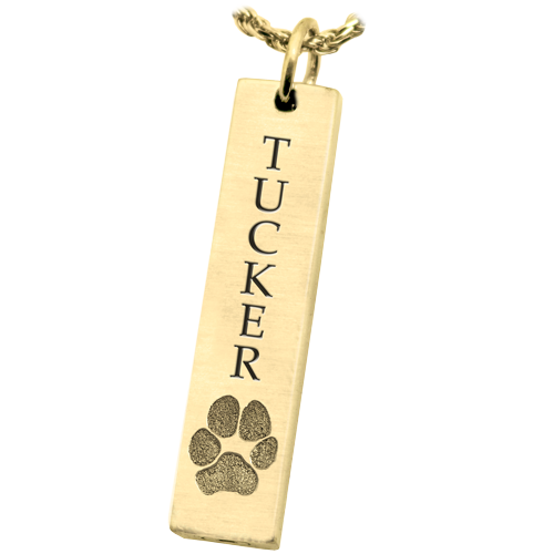 Personalized Bar Pendant Vertical- Paw Print Cremation Jewelry-Jewelry-New Memorials-Afterlife Essentials