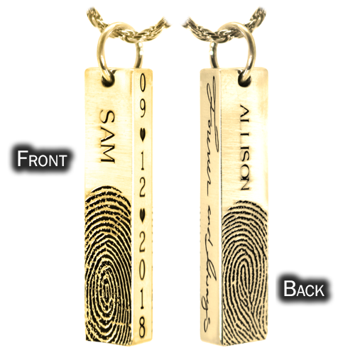 Personalized Bar Pendant Vertical - Wedding/Anniversary Jewelry-Jewelry-New Memorials-Afterlife Essentials