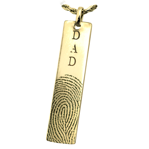 Personalized Bar Pendant Vertical - 1 Print Cremation Jewelry-Jewelry-New Memorials-Afterlife Essentials
