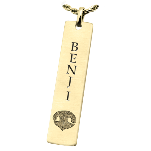 Personalized Bar Pendant Vertical- Nose Print Cremation Jewelry-Jewelry-New Memorials-Afterlife Essentials