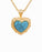 Gold Plated Antique Turquoise Heart Cremation Jewelry-Jewelry-Cremation Keepsakes-Afterlife Essentials