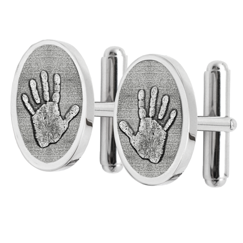 Sterling Silver Cuff Links Handprint Fingerprint Memorial Jewelry-Jewelry-New Memorials-Afterlife Essentials