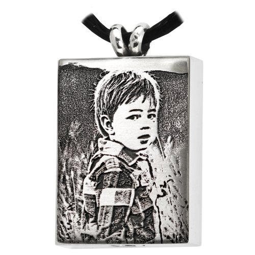 Rectangle 3D Photo Memorial Pendant Cremation Jewelry-Jewelry-New Memorials-Stainless Steel-Chamber (for ashes)-Afterlife Essentials