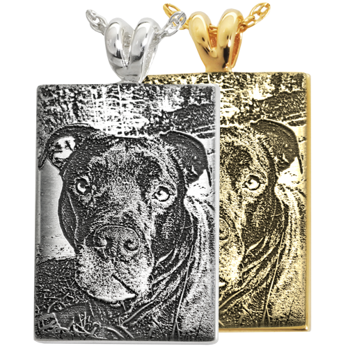 Rectangle 3D Photo Pet Pendant Cremation Jewelry-Jewelry-New Memorials-Afterlife Essentials