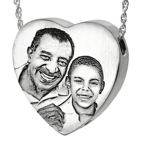 Heart Photo Pendant Cremation Jewelry-Jewelry-New Memorials-925 Sterling Silver-Chamber (for ashes)-Afterlife Essentials