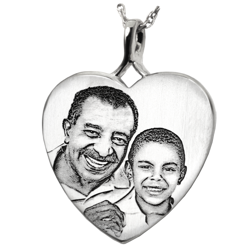 Heart Photo Pendant Cremation Jewelry-Jewelry-New Memorials-925 Sterling Silver-No Chamber (flat)-Afterlife Essentials