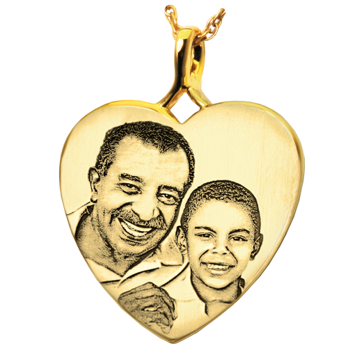 Heart Photo Pendant Cremation Jewelry-Jewelry-New Memorials-14K Solid Yellow Gold (allow 4-5 weeks)-No Chamber (flat)-Afterlife Essentials