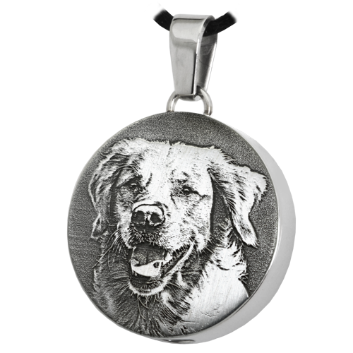 Round Pet 3D Photo Pendant Cremation Jewelry-Jewelry-New Memorials-Stainless Steel-Chamber (for ashes)-Afterlife Essentials