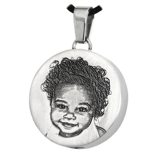 Round 3D Photo Pendant Cremation Jewelry-Jewelry-New Memorials-Stainless Steel-Chamber (for ashes)-Afterlife Essentials