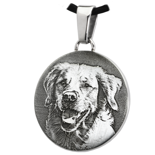 Round Pet 3D Photo Pendant Cremation Jewelry-Jewelry-New Memorials-Stainless Steel-No Chamber (flat)-Afterlife Essentials