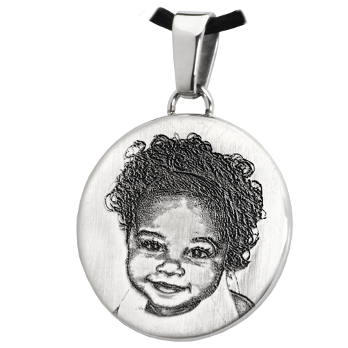 Round 3D Photo Pendant Cremation Jewelry-Jewelry-New Memorials-Stainless Steel-No Chamber (flat)-Afterlife Essentials