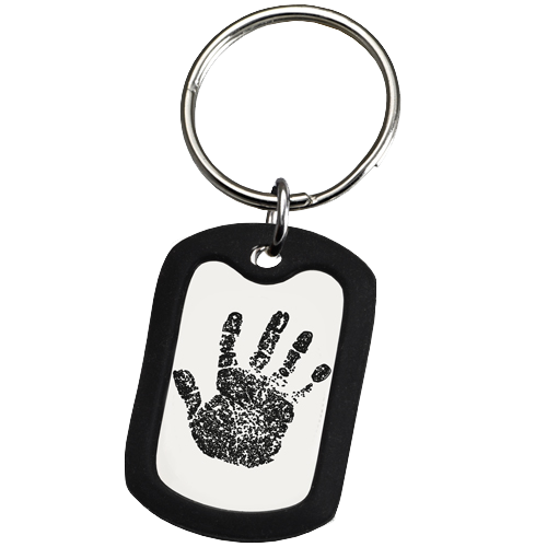 Large Stainless Steel Dog Tag Handprint Fingerprint Memorial Key Chain-Jewelry-New Memorials-Afterlife Essentials