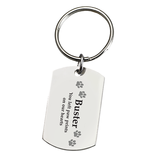 Large Stainless Steel Dog Tag Paw Print Pet Print Key Chain-Jewelry-New Memorials-Afterlife Essentials