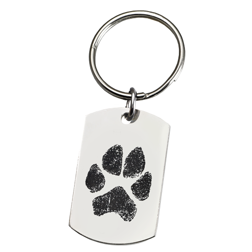Large Stainless Steel Dog Tag Paw Print Pet Print Key Chain-Jewelry-New Memorials-Afterlife Essentials