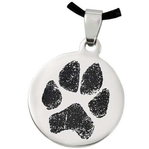 Stainless Steel Round Tag Pawprint Pet Memorial Jewelry-Jewelry-New Memorials-Afterlife Essentials