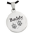 Stainless Steel Round Tag Pawprint Pet Memorial Jewelry-Jewelry-New Memorials-Afterlife Essentials